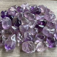 Grade A++ Amethyst Tumbled Stones, 0.75"-1.25" Amethyst Polished Stone, Bulk Lot