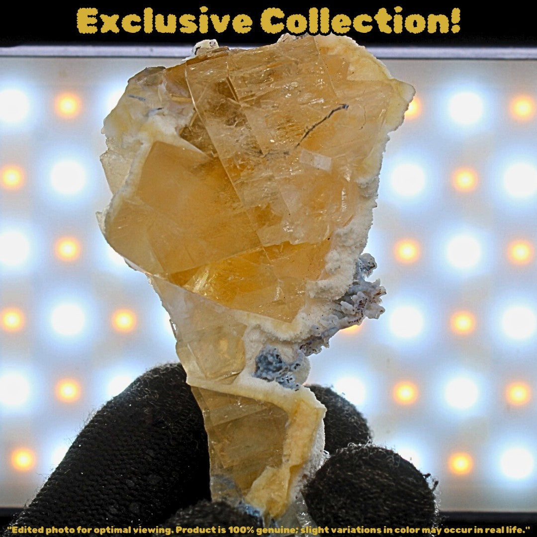 Rainbow Calcite with Mordenite Geode 67g Mineral Specimen 8x4.5cm India