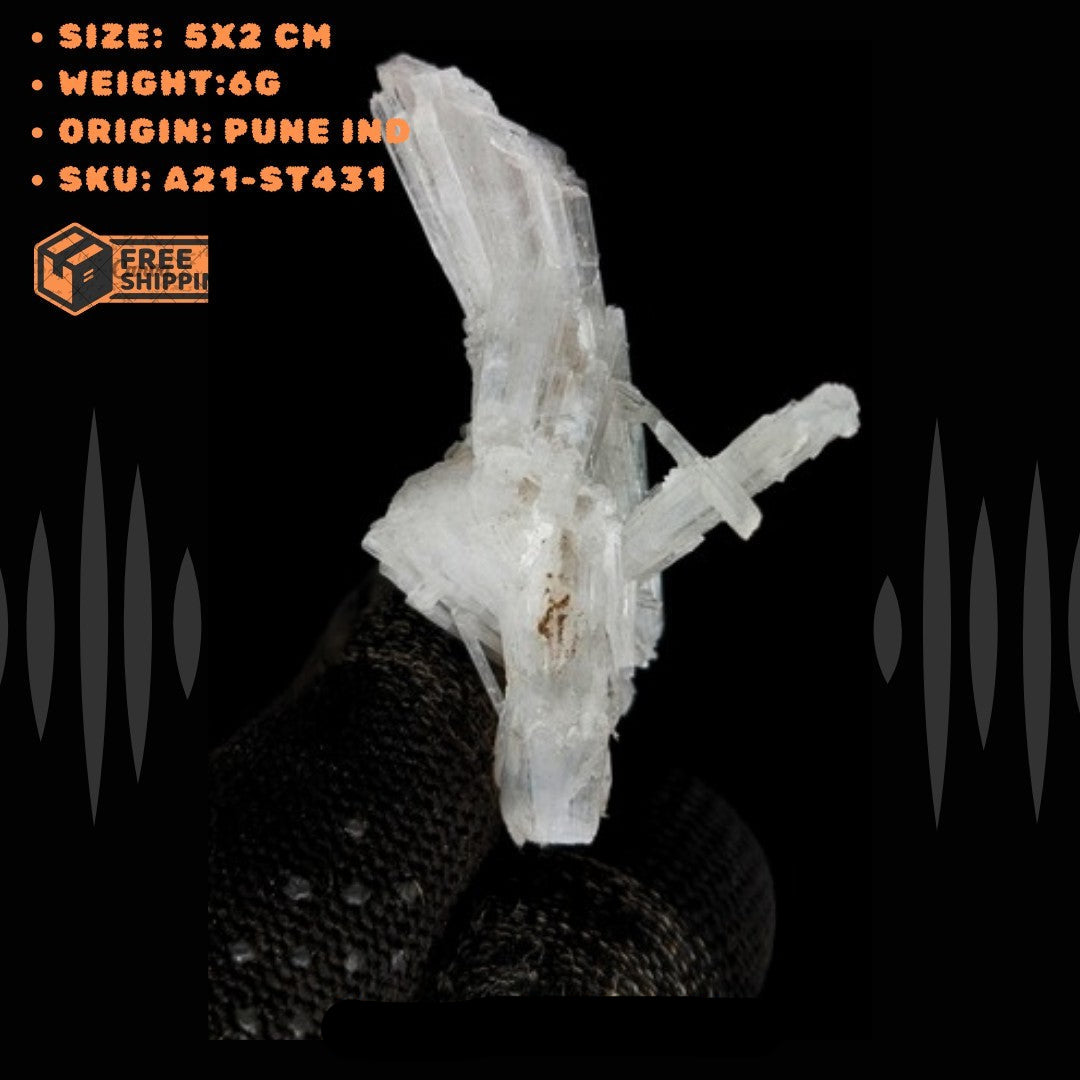 Rare 6g Scolecite Cluster Crystal Mineral Specimen Natural Zeolite India