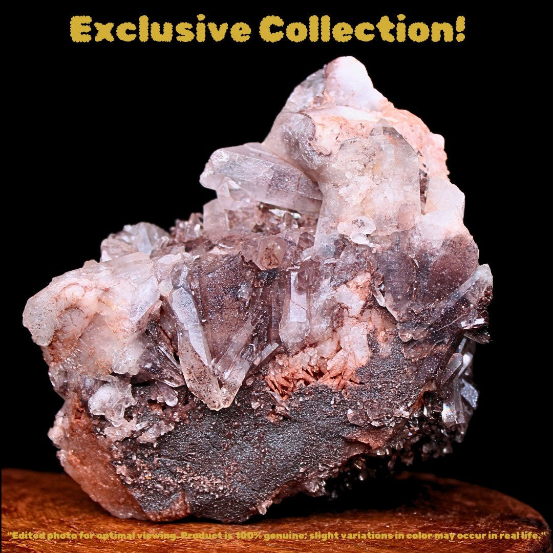 Red Phantom Quartz Crystal 328g 9x8 cm Raw Collector Mineral Cluster from India