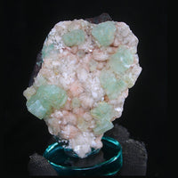 Green Apophyllite Cube on Stilbite 230g Natural Crystal Mineral Specimen India