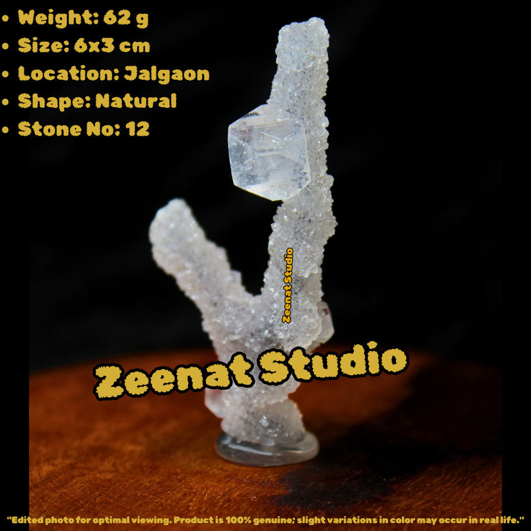 Apophyllite Cluster Matrix Tower 6x3cm 62g Luster Rare Shiny Crystal Specimen