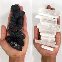 Black Tourmaline & Selenite Sticks Bulk - Combo Bulk Crystals - Natural Stones