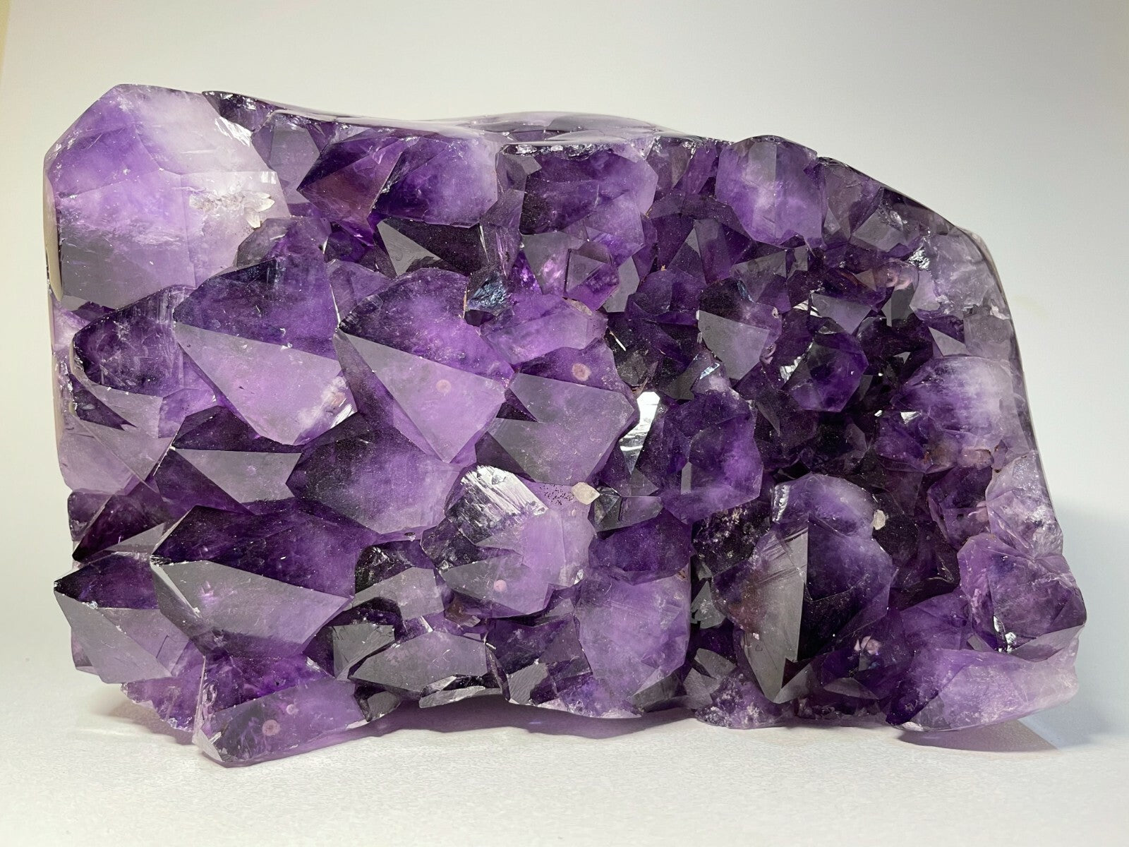 Finely Polished Uruguay Deep Purple Amethyst Cluster Crystal Geode, Pick a Size