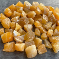 Small Orange Calcite Rough Stones, 0.75"-1.5" Raw Calcite Orange, Wholesale Bulk