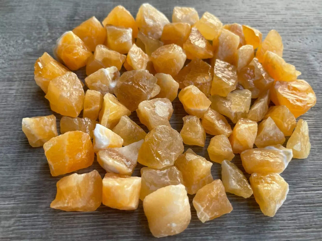 Small Orange Calcite Rough Stones, 0.75"-1.5" Raw Calcite Orange, Wholesale Bulk
