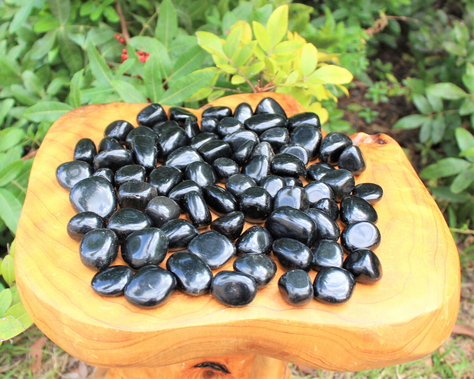 1/4 lb Bulk Lot: Black Obsidian Tumbled Stone (Crystal Healing Reiki) 4 oz