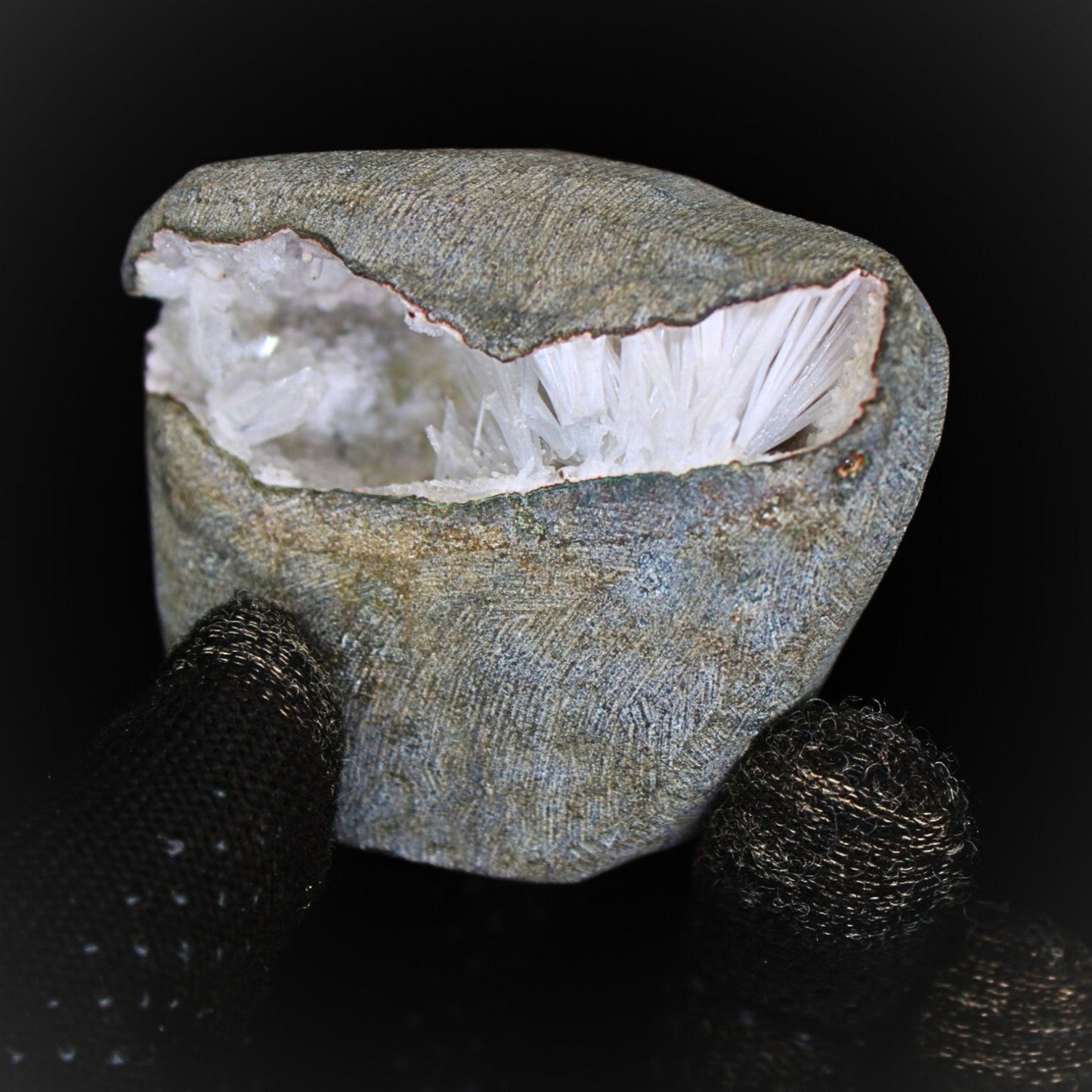 Scolecite Geode Cluster 6x5cm Natural Healing Crystal for Peace Meditation 164g