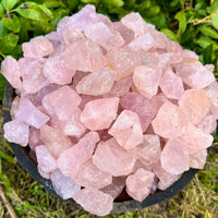 1/2 lb Bulk Lot Natural Rough Rose Quartz Crystals (Raw Reiki Love Healing 8 oz)