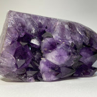 Finely Polished Uruguay Deep Purple Amethyst Cluster Crystal Geode, Pick a Size