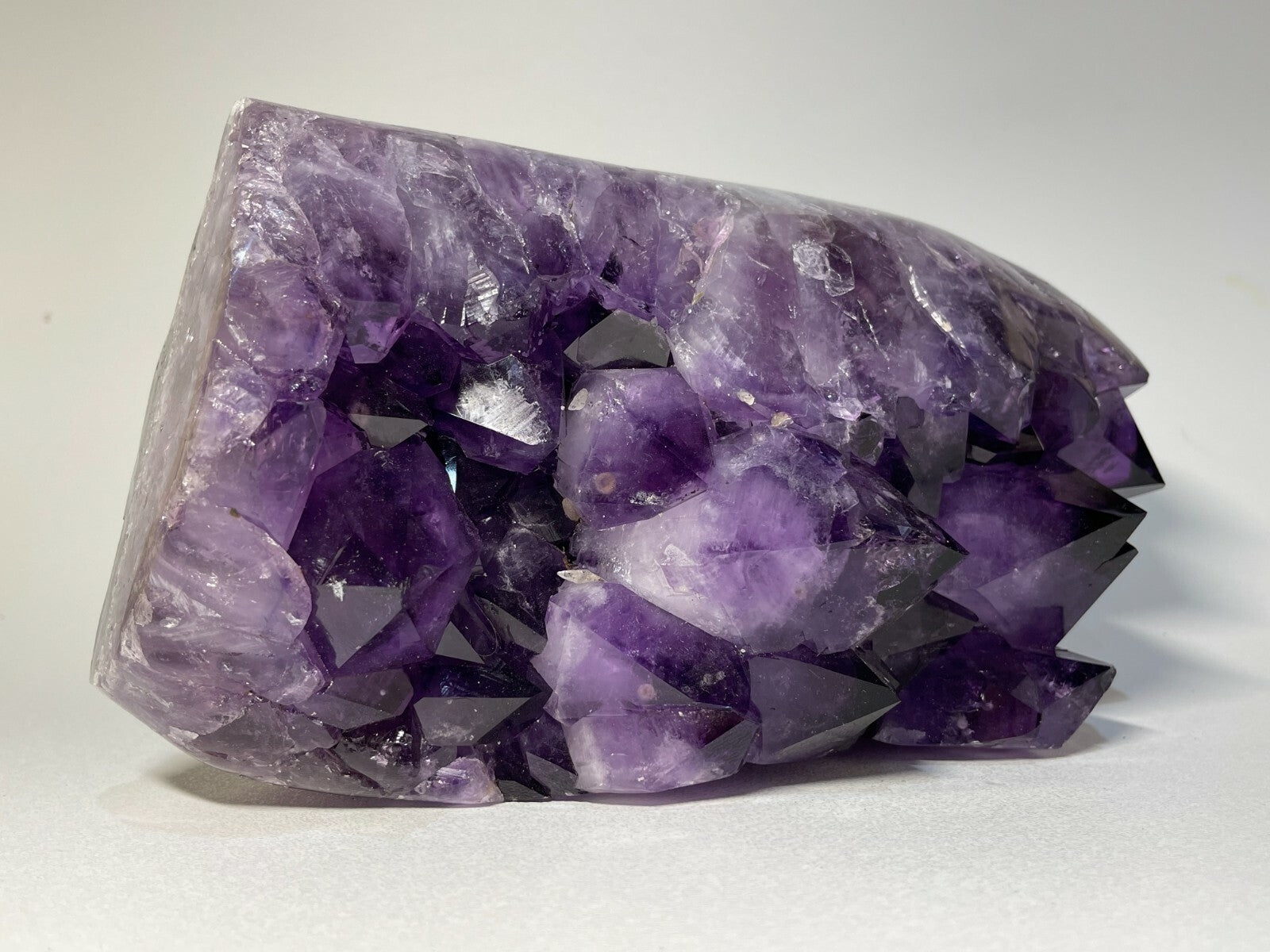 Finely Polished Uruguay Deep Purple Amethyst Cluster Crystal Geode, Pick a Size