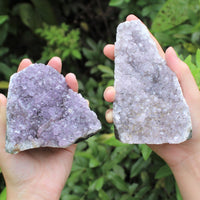 CRAZY CHEAP Gray Lavender Amethyst Cut Base Crystal Geodes - Closeout Amethyst