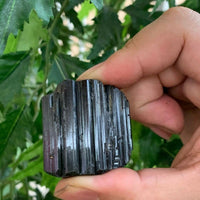 Grade A++ Shiny Black Tourmaline Stone, 0.85-1.25" Natural Black Tourmaline