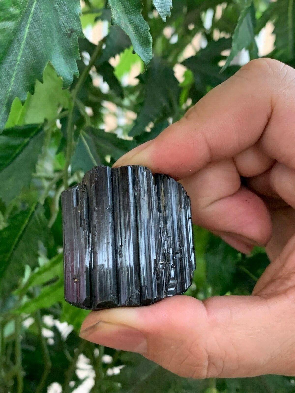 Grade A++ Shiny Black Tourmaline Stone, 0.85-1.25" Natural Black Tourmaline