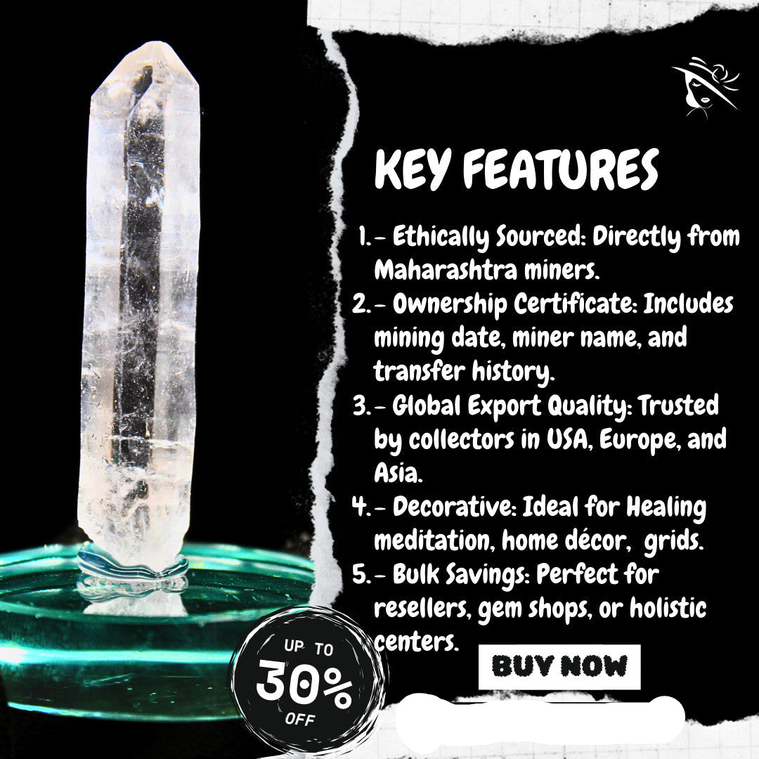 22g Natural Clear White Himalayan Quartz Cluster Rare Mineral Specimen Matrix