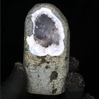 Rare Blue Chalcedony on Geode Matrix 230g Natural Mineral Specimen India