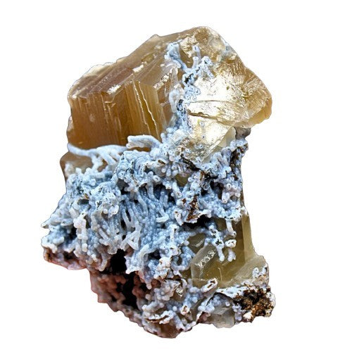 Rare Rainbow Calcite with Mordenite 62g Zeolite Mineral India Specimen