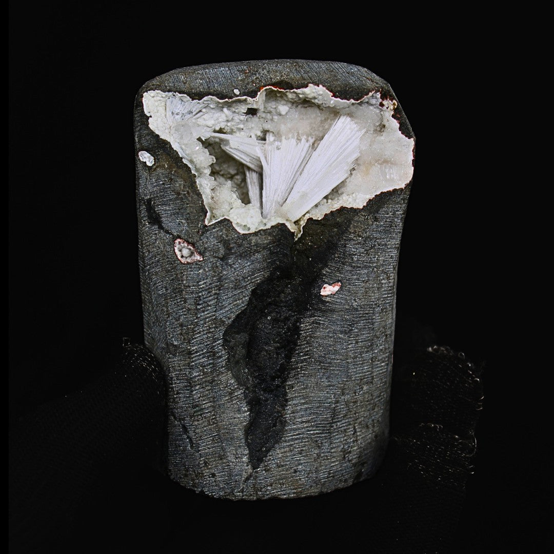 Scolecite Spray on Quartz Geode 330g Healing Crystal Reiki Meditation Stone