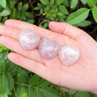 Rose Quartz Heart: Bulk 10 Piece Lot (Pocket Size 1" Puffed, Pink) Wholesale