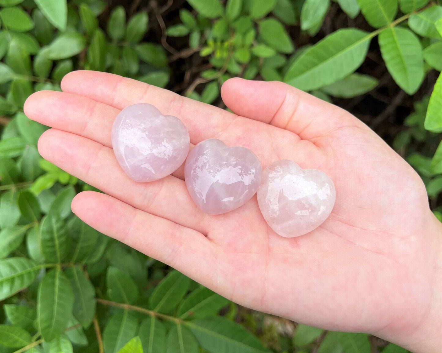 Rose Quartz Heart: Bulk 10 Piece Lot (Pocket Size 1" Puffed, Pink) Wholesale