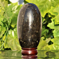 155MM Black Nuummite Crystal Healing Energy Reiki Aura Metaphysical Stone Lingam