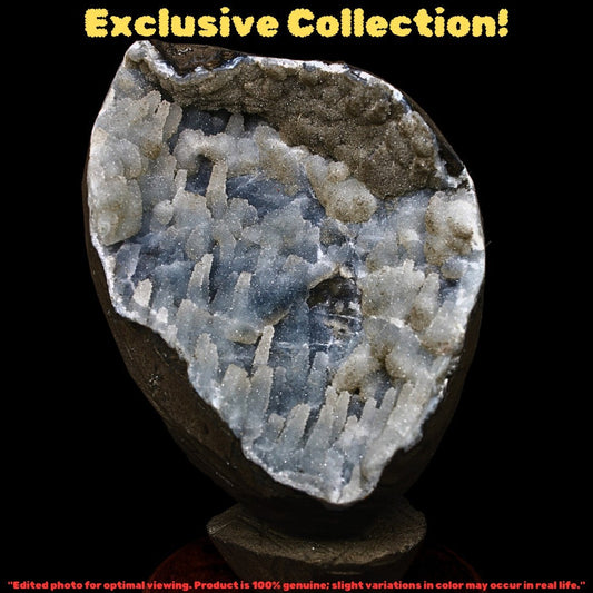 Chalcedony Geode Healing Cluster 4.64 lbs 19x13 cm Natural Crystal Specimen