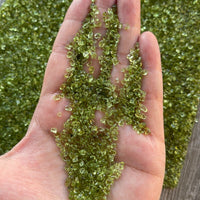 Grade A++ Peridot Semi Tumbled Gemstone Mini Chips 2 - 3 mm, Wholesale Bulk Lot