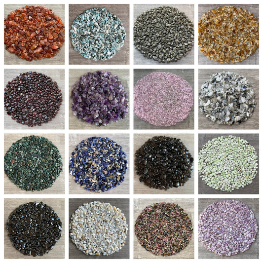 Grade A++ Semi Tumbled Gemstone Mini Chips 3 - 18 mm, Choose From 4 oz to 3 lbs