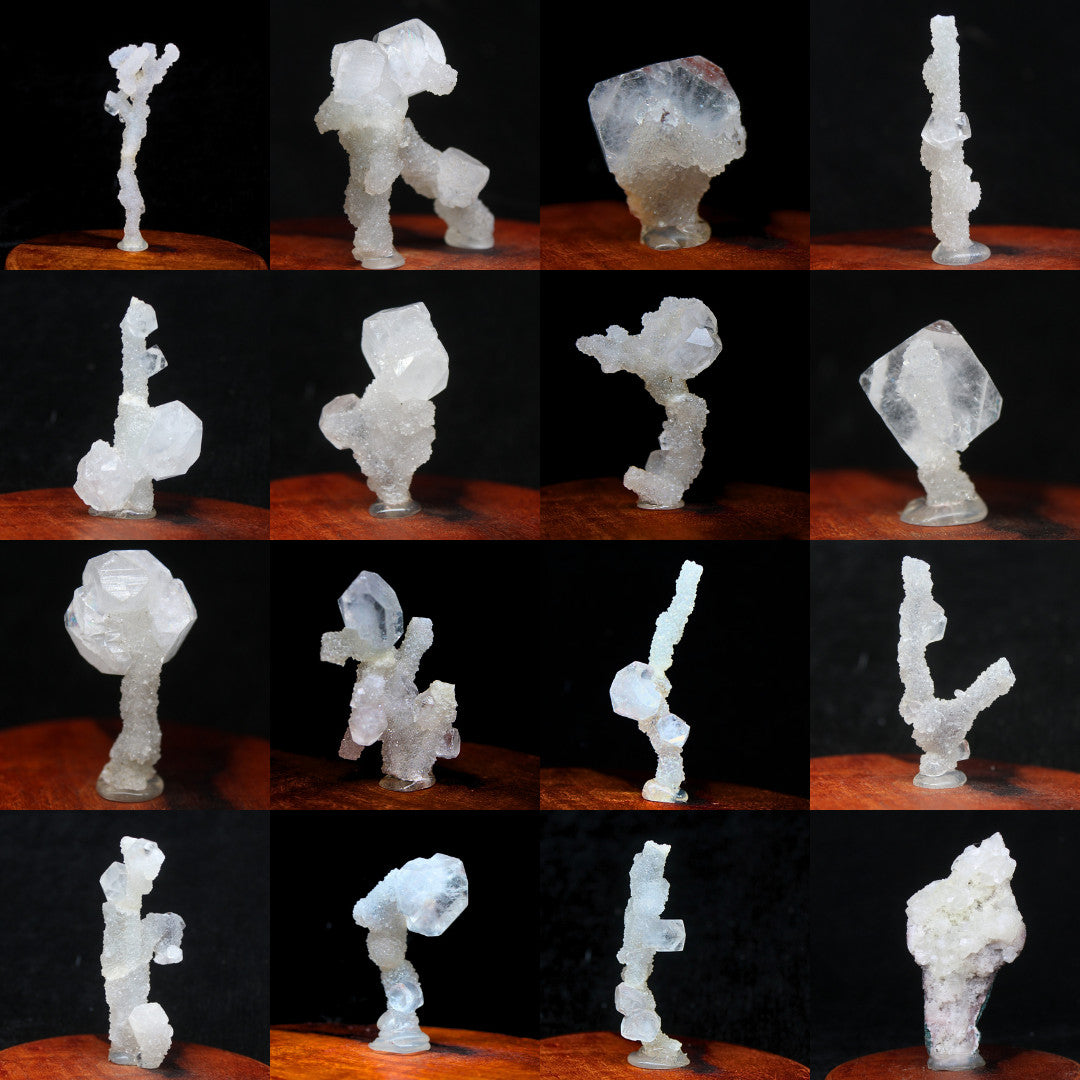 Bulk 16 Piece Natural Apophyllite Tips Pointed Cluster under 150g Wholesale lots