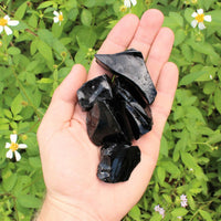 Raw Natural Black Obsidian Crystals: Choose How Many Pieces - Rough Obsidian