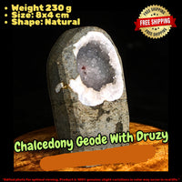 Rare Blue Chalcedony on Geode Matrix 230g Natural Mineral Specimen India