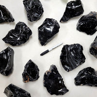 GIANT Black Obsidian Stones Large Raw Healing Crystals Natural Lapidary Rocks