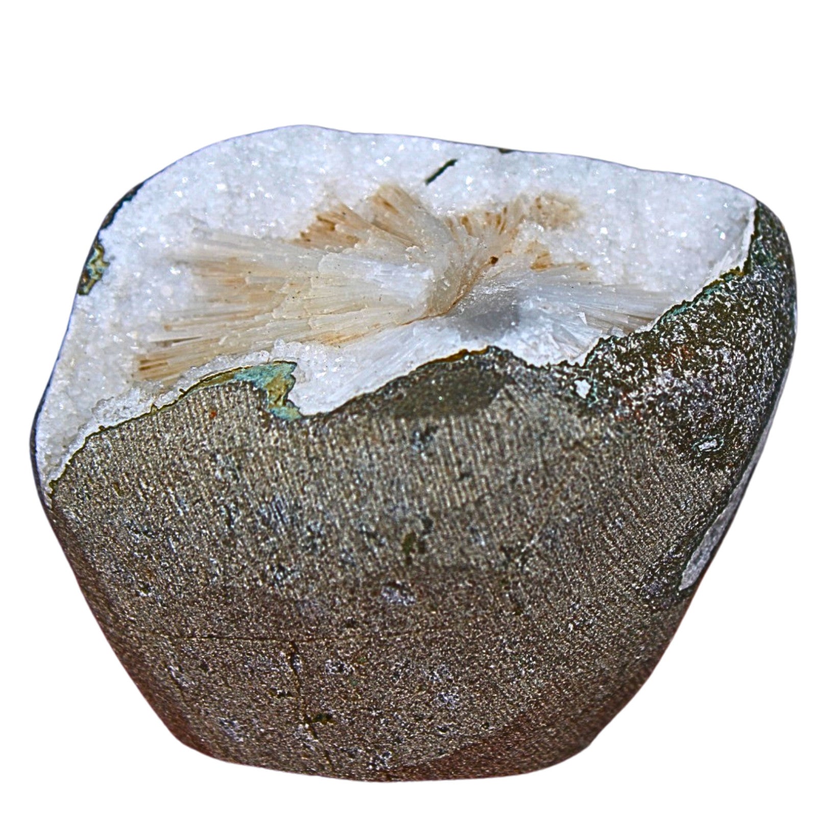 158g Natural Scolecite Geode Mineral 6x5cm High Vibration Healing Crystal Stone