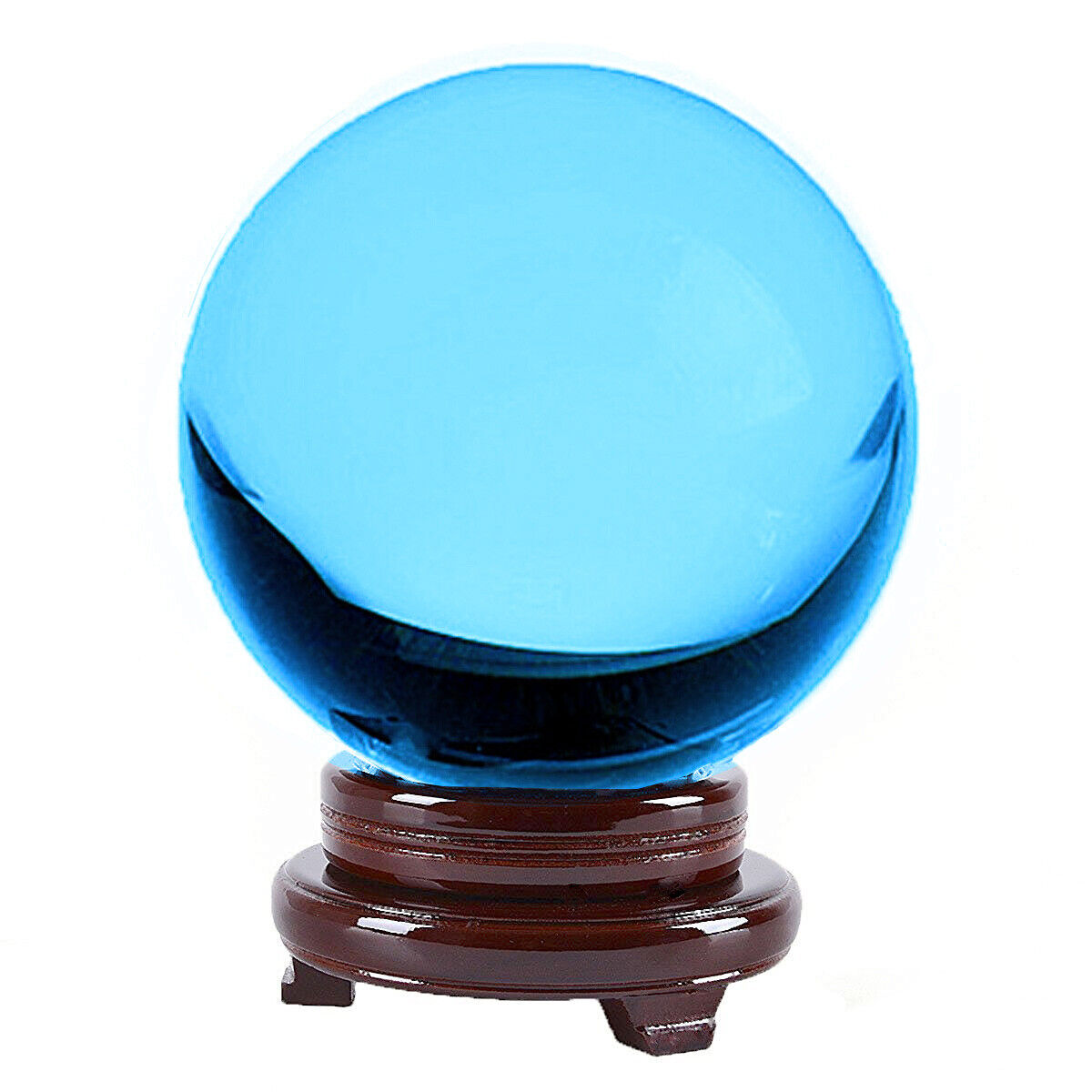 Amlong Crystal Meditation Divination Sphere Crystal Ball with Wood Stand
