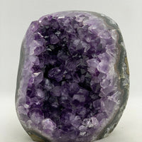 Finely Polished Uruguay Deep Purple Amethyst Cluster Crystal Geode, Pick a Size