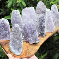 CRAZY CHEAP Gray Lavender Amethyst Cut Base Crystal Geodes - Closeout Amethyst