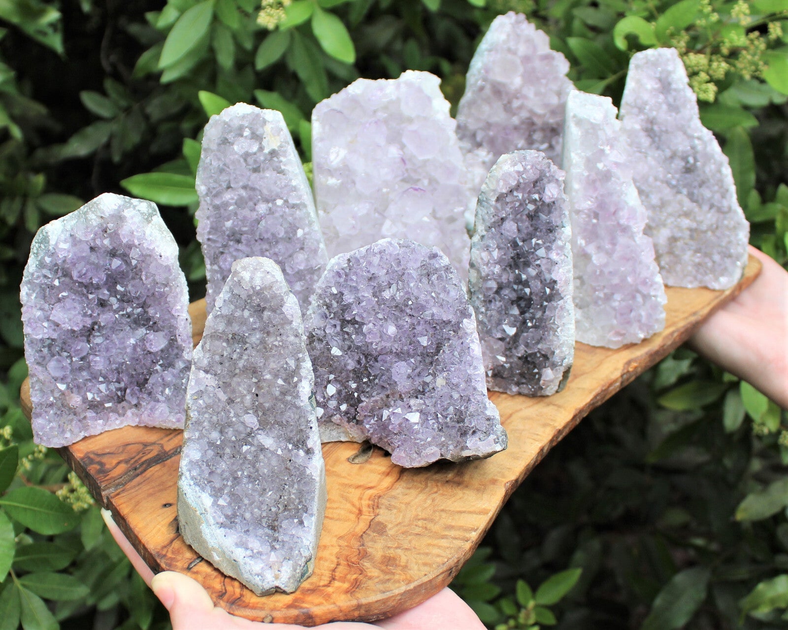 CRAZY CHEAP Gray Lavender Amethyst Cut Base Crystal Geodes - Closeout Amethyst