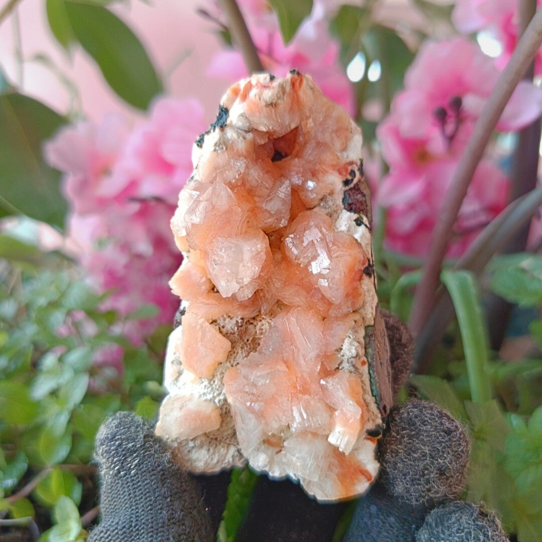 Orange Stilbite & Heulandite Crystal 150g Calming Energy Stone from India