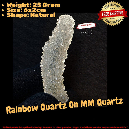 Rare Natural Rainbow Quartz Crystal 25g Small Mineral Specimen India