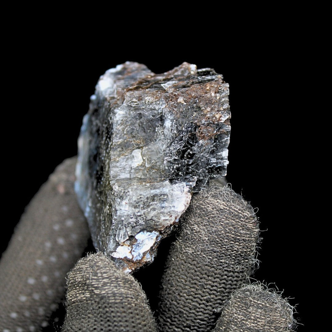 Calcite Black Rutile Inclusions 45g Rare Mineral Specimen India 6x4.5cm