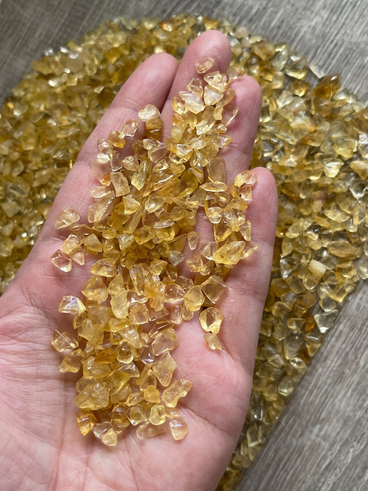 Grade A+++Citrine Semi Tumbled Gemstone Mini Chips 3 - 6 mm, Wholesale Bulk Lot