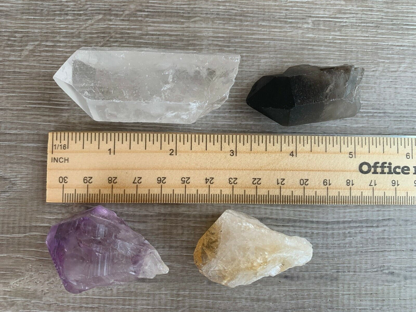 Amethyst Citrine Quartz Smoky Quart Points: 4 Crystal Collection,Healing Crystal