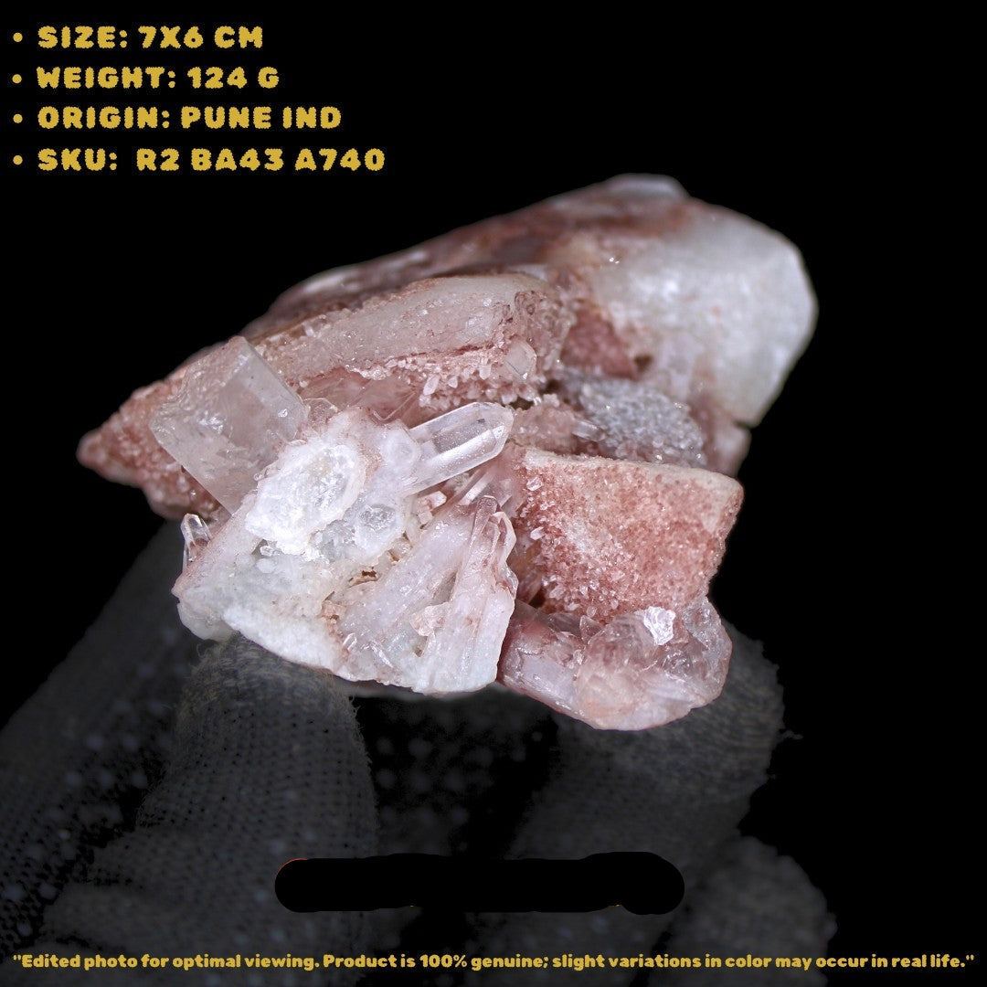 Phantom Quartz Healing Cluster 124g Natural Mineral Crystal 7x6 cm from India