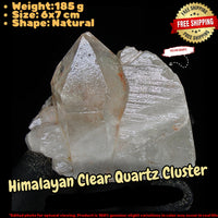 Rare Himalayan Clear Quartz Crystal Cluster Mineral Specimen India 185g