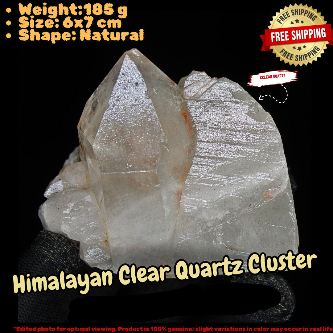 Rare Himalayan Clear Quartz Crystal Cluster Mineral Specimen India 185g