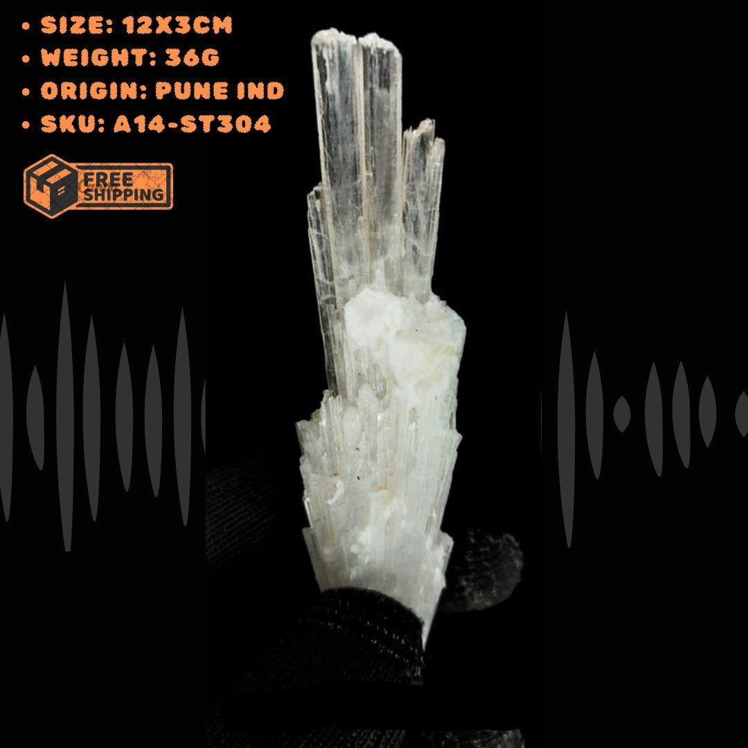 36g Natural Scolecite Stone Cluster Home Decor Chakra Healing Crystal 12x4cm