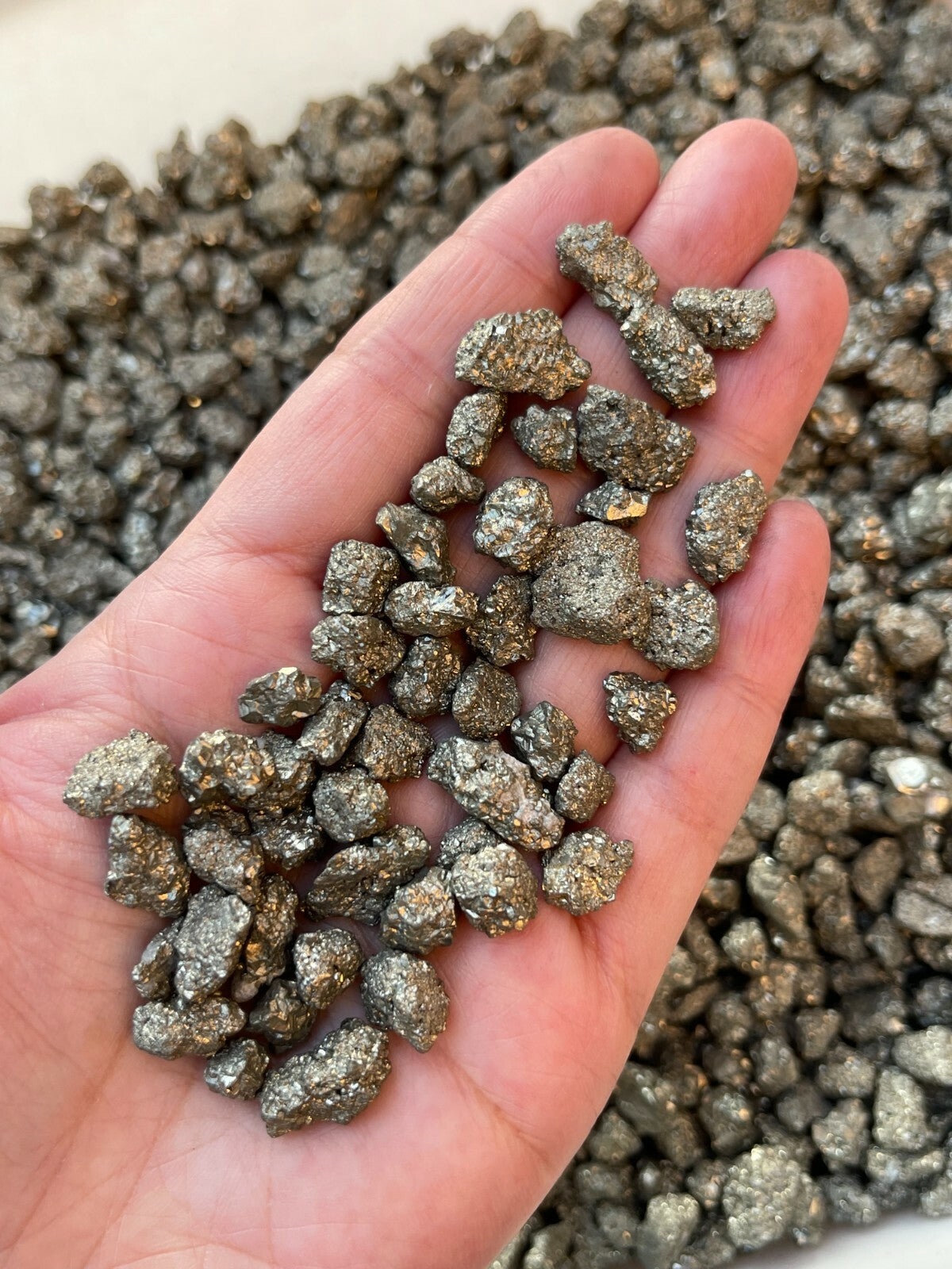 Grade A++ Pyrite Semi Rough Mini Chips 5 - 15 mm, Raw Pyrite, Wholesale Bulk Lot