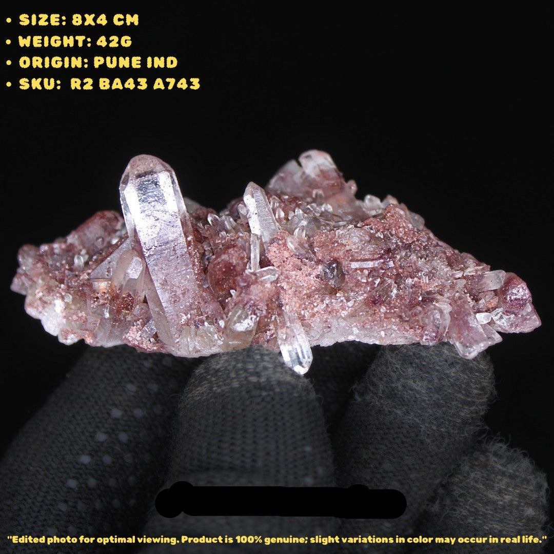 Phantom Quartz Crystal 42g 8x4 cm Raw Healing Cluster Natural Mineral India