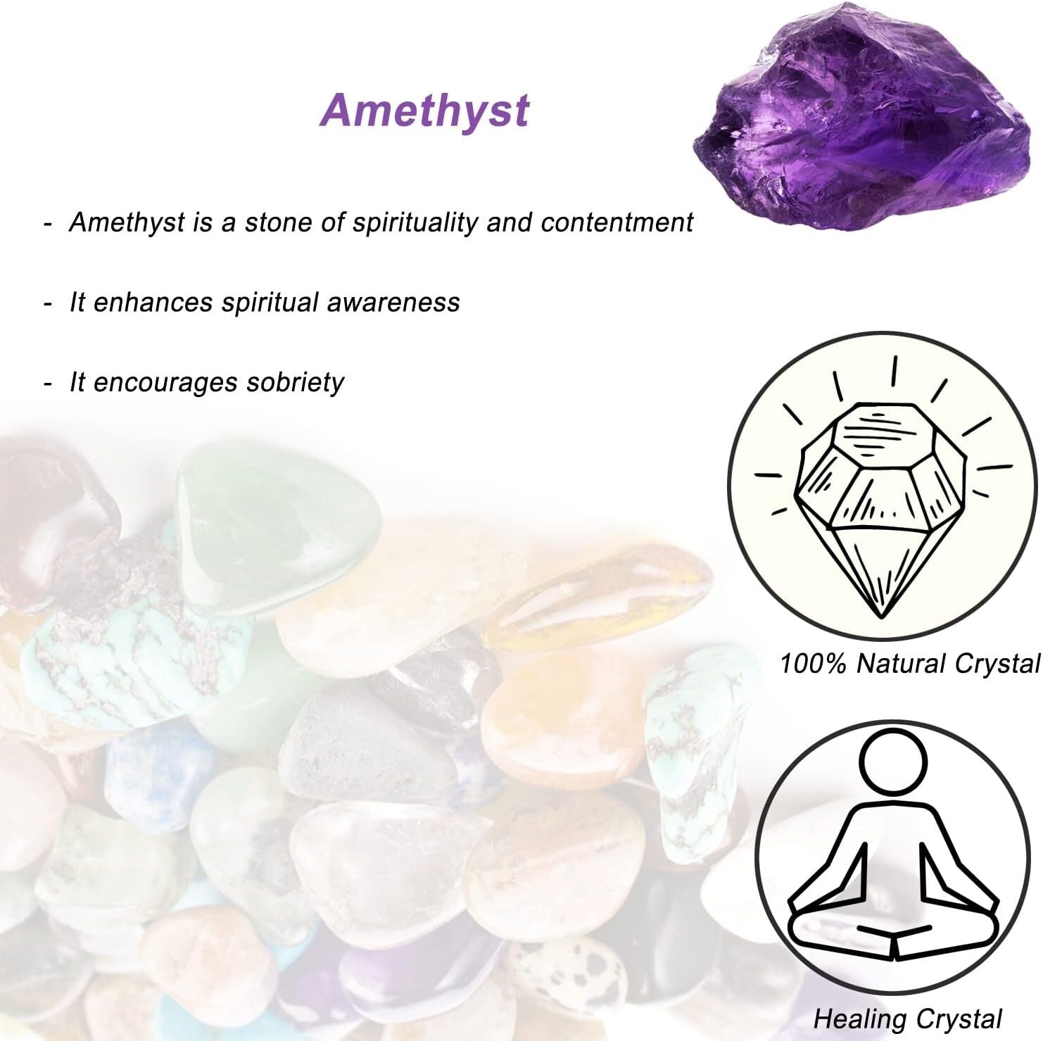 Deep Amethyst Raw Crystals 1.25-2" 25-35g Natural Healing Stones Tumbling Reiki