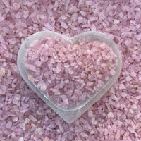 Grade A++ Rose Quartz Semi Tumbled Gemstone Mini Chips 3-8mm, Wholesale Bulk Lot